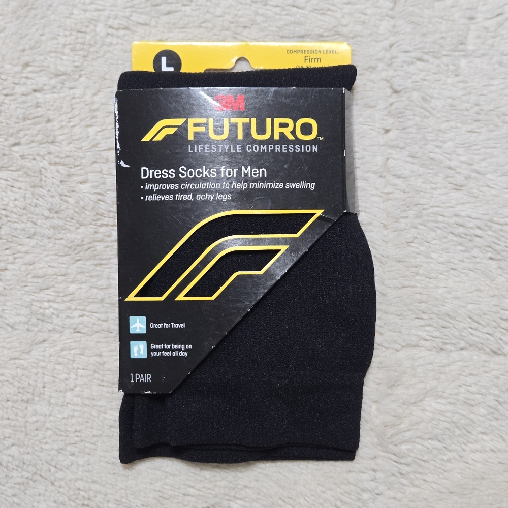 Futuro compression socks dress socks travel socks, 3M Futuro Firm in Black, L